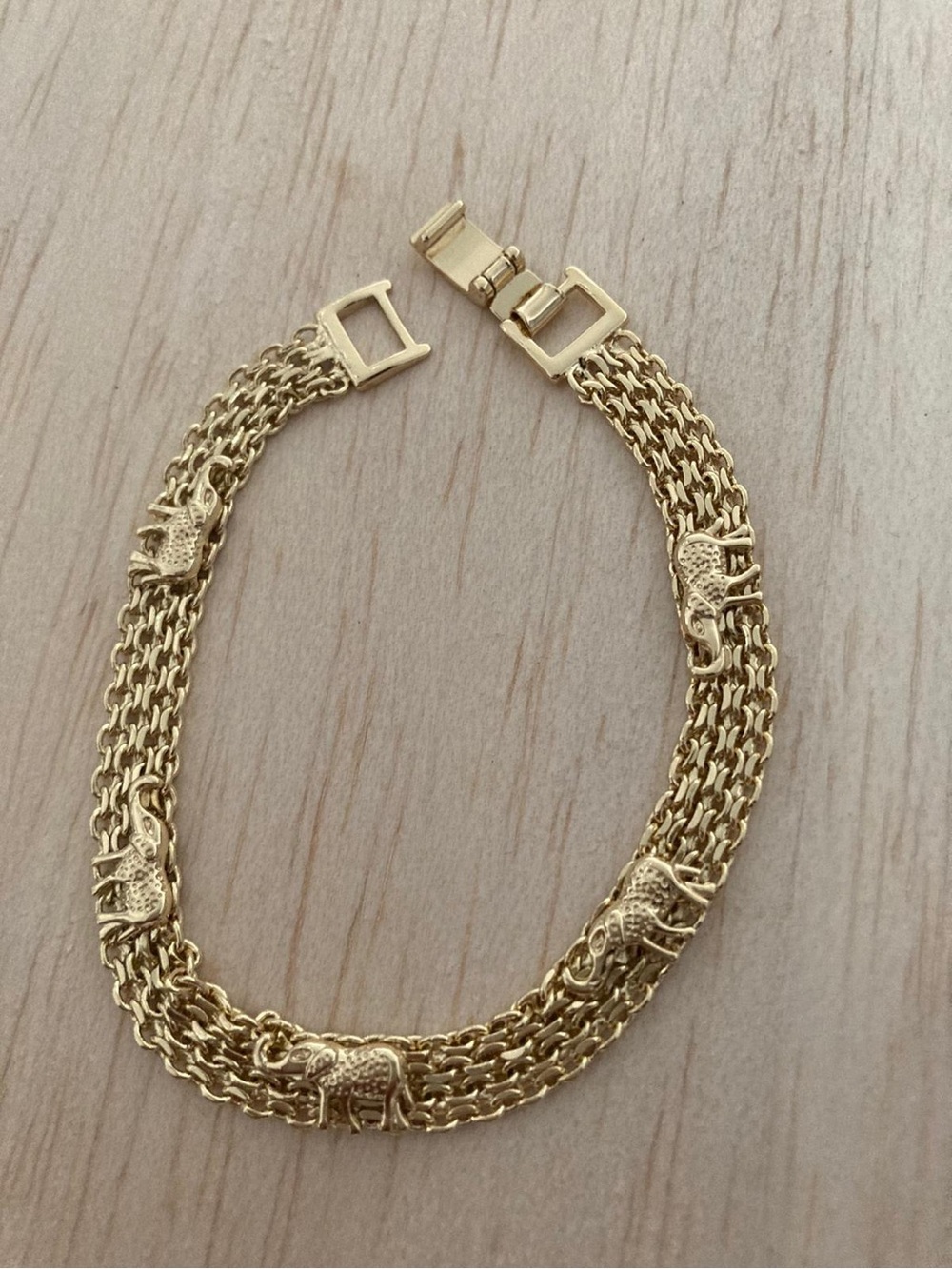 Gold Elephant Multi-Chain Bracelet
